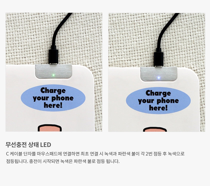 Graphic Wireless Charging Mouse Pads Faux Leather Non-Slip Office Gift