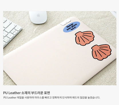 Graphic Wireless Charging Mouse Pads Faux Leather Non-Slip Office Gift