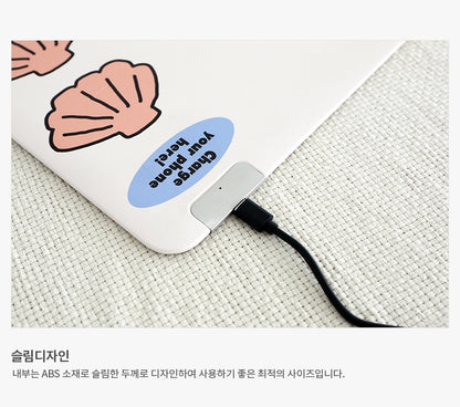 Graphic Wireless Charging Mouse Pads Faux Leather Non-Slip Office Gift