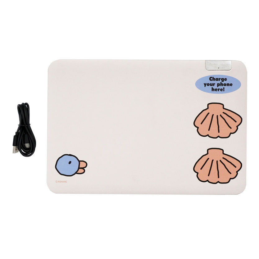Graphic Wireless Charging Mouse Pads Faux Leather Non-Slip Office Gift