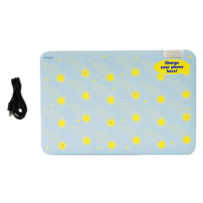 Graphic Wireless Charging Mouse Pads Faux Leather Non-Slip Office Gift