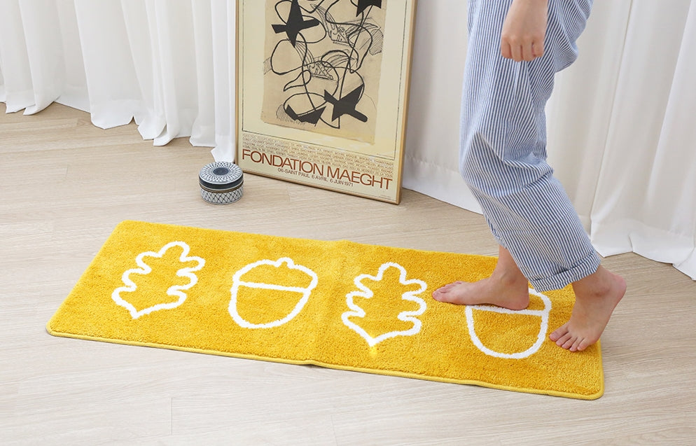 Yellow Forest Bathroom Floor Foot Rugs Long Mats Home Bed Door Pads