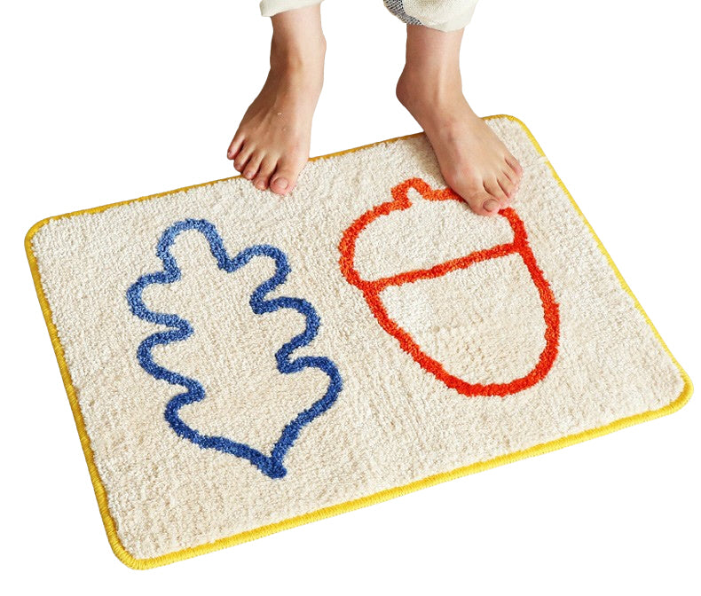 Beige Forest Bathroom Floor Foot Rugs Mats Home Bed Door Feet Pads