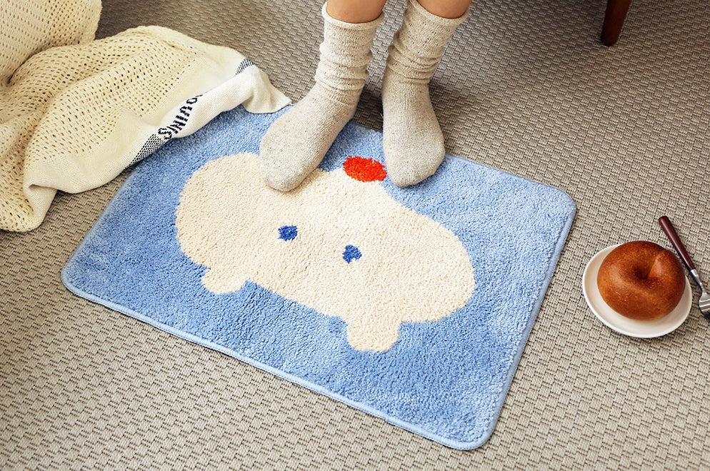 Blue Polar Bear Bathroom Floor Foot Rugs Mats Home Bed Door Feet Pads