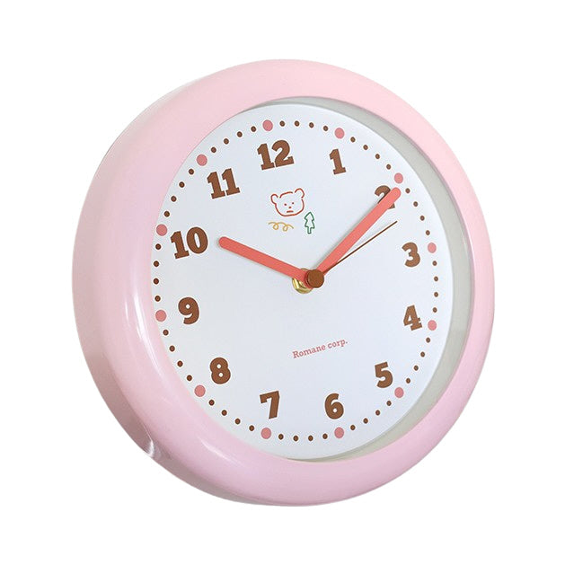 Pastel Creamy Circle Round Wall Clocks Home Decor Silent Nonticking Gifts Cute Bear
