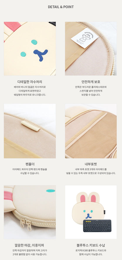 Cute Character 11" Ipad Laptop Pouch Sleeves Protective Covers Purses