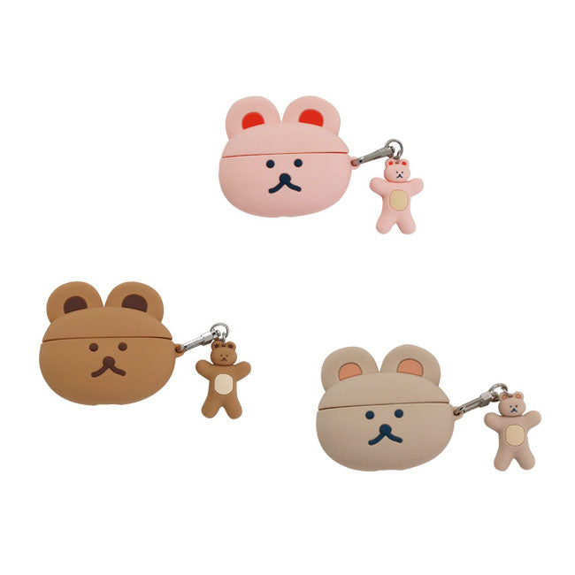Cute Bear Airpods Pro Cases Accessory Cute Characters Silicone Keyring