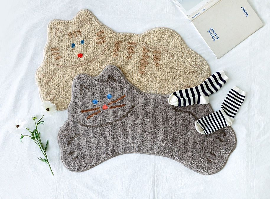 Cute Animal Cats Kitty Characters Floor Mats Rugs Bathroom Home Decor Bedroom Door Foot Pads Soft Anti-slip Gifts