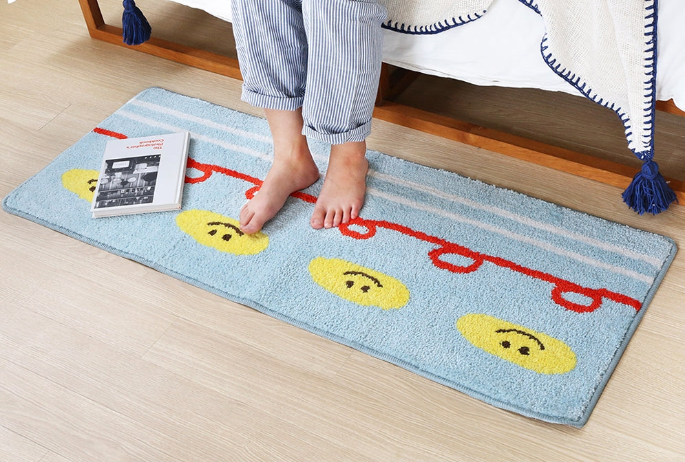 Smile Bathroom Floor Foot Rugs Long Mats Non Slip Home Bed Door Pads