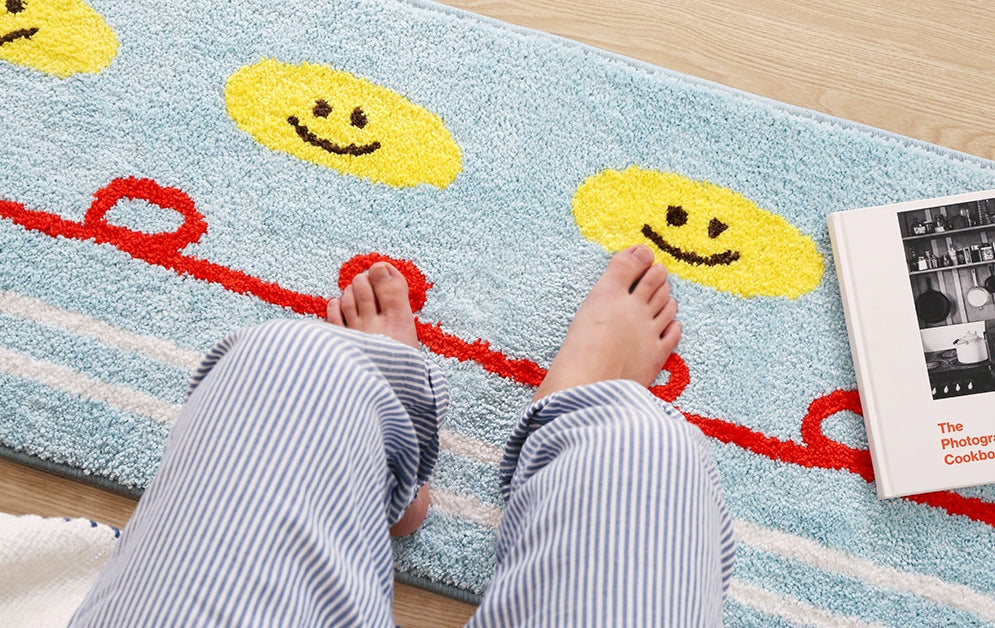 Smile Bathroom Floor Foot Rugs Long Mats Non Slip Home Bed Door Pads