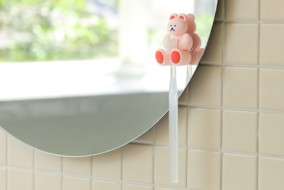 Bear Characters Toothbrushes Holders Teeth Dental Care Tools Bathrooms Racks Silicone