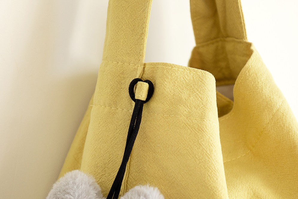 Bear Cat Fur Keyring Totes Mini Handbags Cute Purses Casual Picnic Lunch Boxes