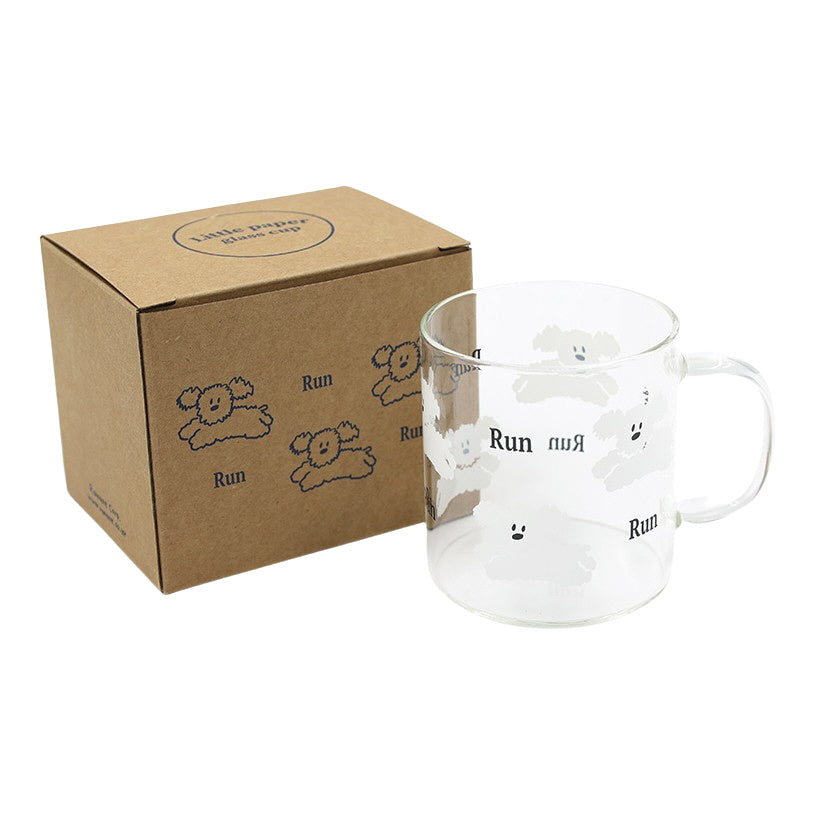 Run Dogs Graphic Mugs Clear Glasses Printed Vintage Retro Style Cups Gifts Kitchen Dinnerware Cold Hot Milk Coffee