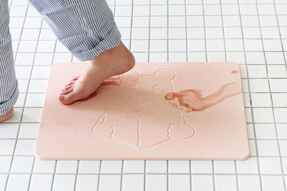 Pink Sugar Bear Bathroom Floor Foot Diatomaceous Earth Mats Powder Dry
