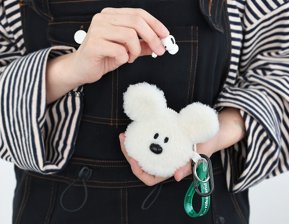 Shearling Fur Little Paper Airpods/Pro Pouches Bags Cute Purses Bags Animal Carrying Keyring