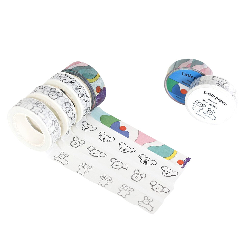 DIY Washi Masking Tape Animal Cartoon Paper Creative Stationery School 4 Rolls 15mm Office Unique graphic crafts arts Home
