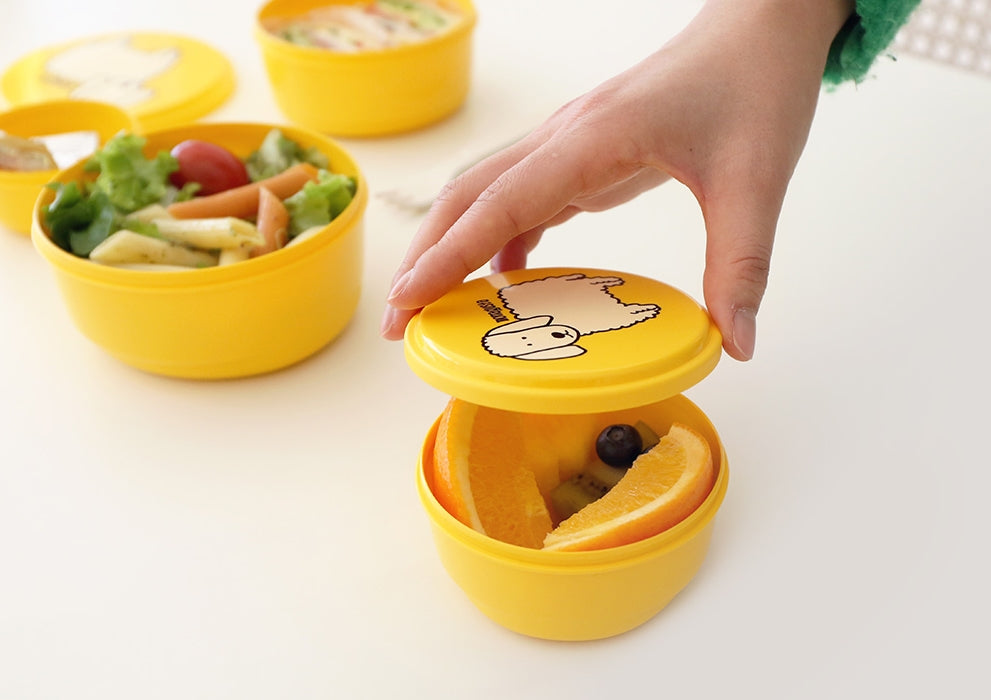 Yellow Fluffy Bento Lunch Boxes 4p Food Containers School Work Travel