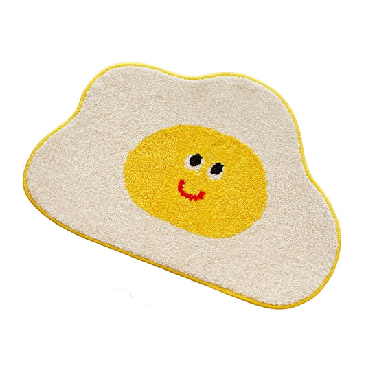 Yellow Cute Fried Egg Bathroom Floor Foot Rugs Mats Home Bed Door Pads