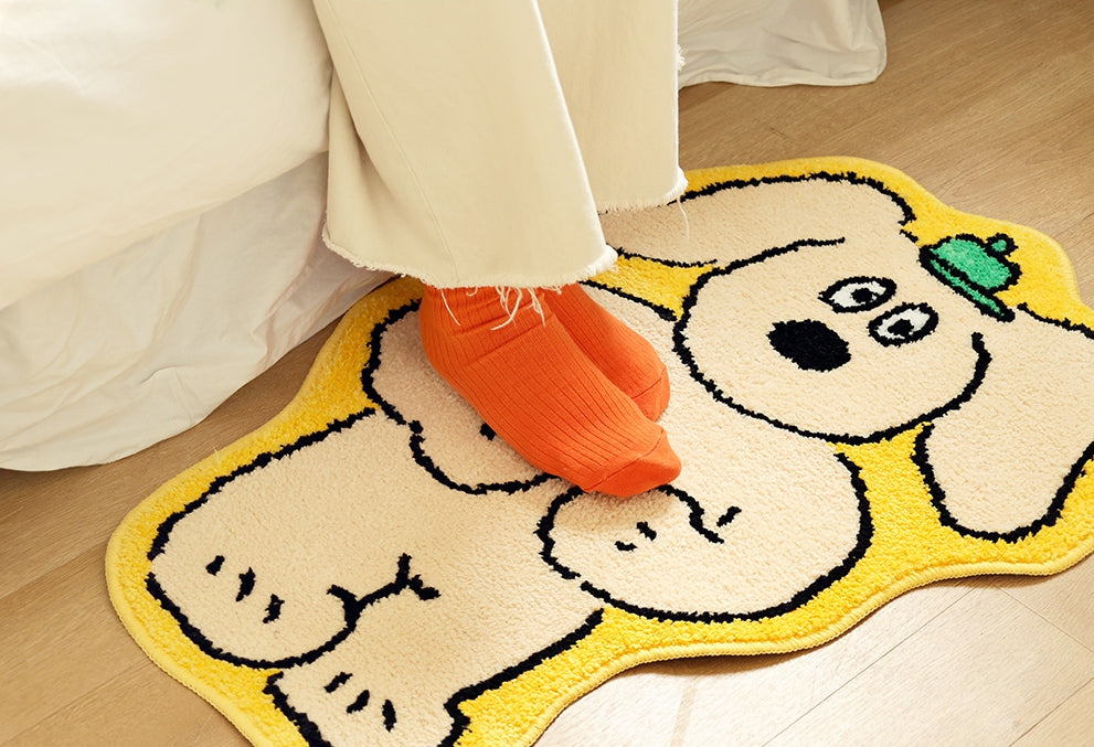 Yellow Cute Animal Dogs Charlie Characters Floor Mats Rugs Bathroom Home Decor Bedroom Door Foot Pads Soft Anti-slip Gifts
