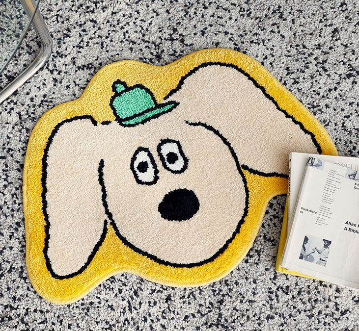 Yellow Cute Animal Dogs Characters Floor Mats Rugs Bathroom Home Decor Bedroom Door Foot Pads Soft Anti-slip Gifts