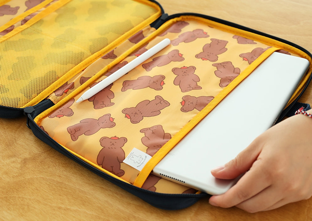 Cute Animal Characters 11"iPad  Laptop Sleeves Pouches Square Cases Covers Top Handle Purses Handbags Briefcases Protections