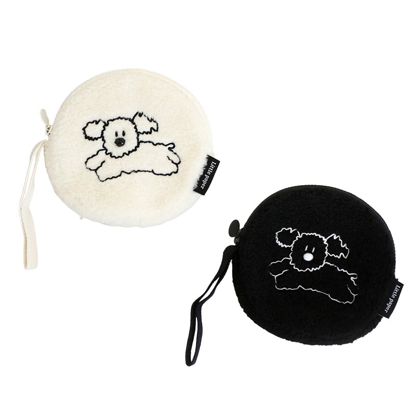 Little Peper Boucle Rounded Circle Pouches Cute Characters Purses Handbags Soft Shearling Card Cosmetics Wrist strap Wallets