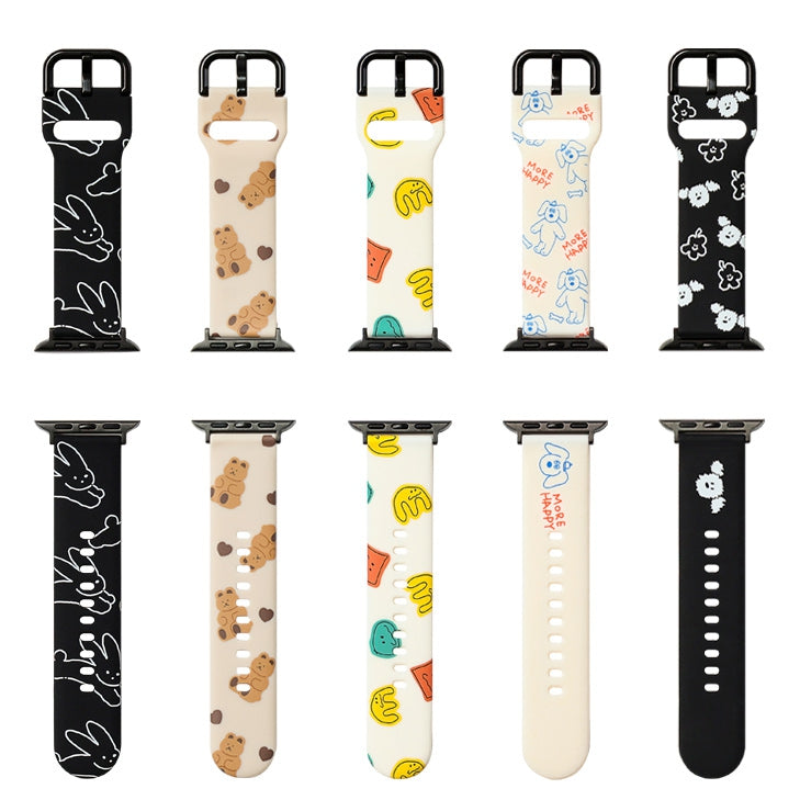 Watches Straps Bands for Apple 38-41mm Galaxy 20mm Cute Characters Prints Soft Silicone Graphic Waterproof Adjustable