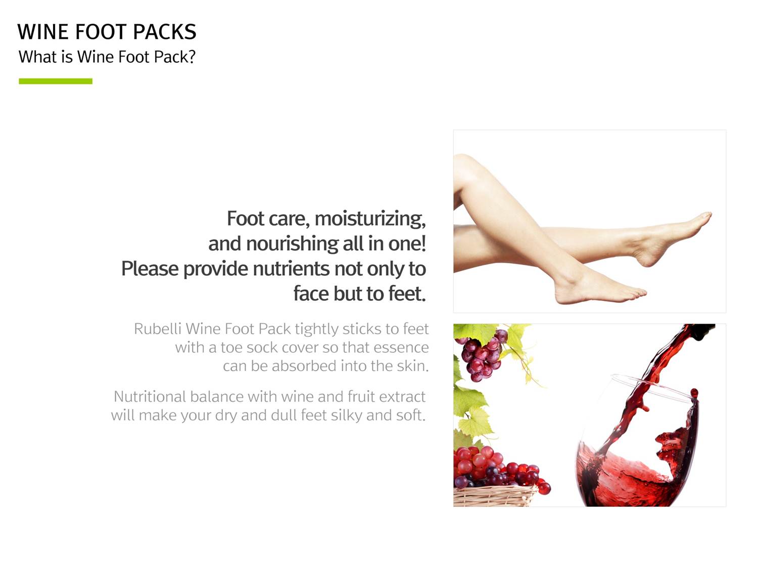 RUBELLI Wine Foot Packs 59gx4ea at home self foot care, Moisturizing