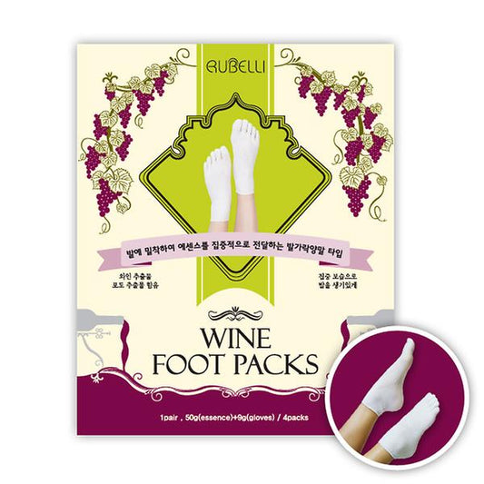 RUBELLI Wine Foot Packs 59gx4ea at home self foot care, Moisturizing