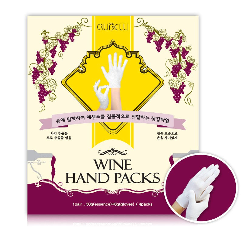 RUBELLI Wine Hand Packs 56gx4ea at home self hand care, Moisturizing
