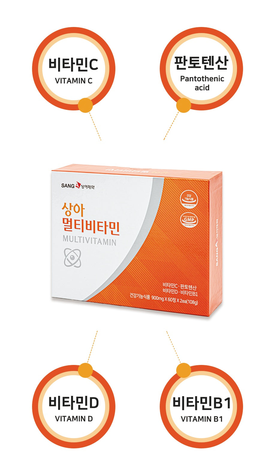 Sanga Multi Vitamins C D B1 Health Food Supplements 900mgx120 Tablets