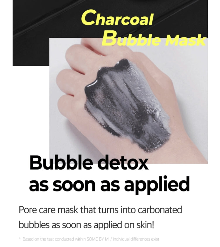 SOME BY MI Charcoal BHA Pore Clay Bubble Mask Skincare Brightening Facial Cleansing