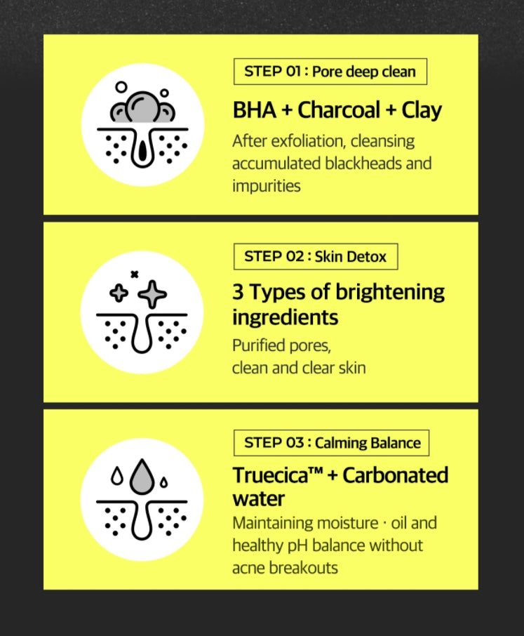 SOME BY MI Charcoal BHA Pore Clay Bubble Mask Skincare Brightening Facial Cleansing