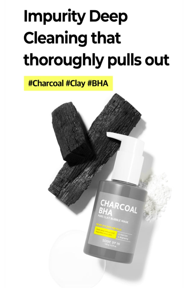 SOME BY MI Charcoal BHA Pore Clay Bubble Mask Skincare Brightening Facial Cleansing