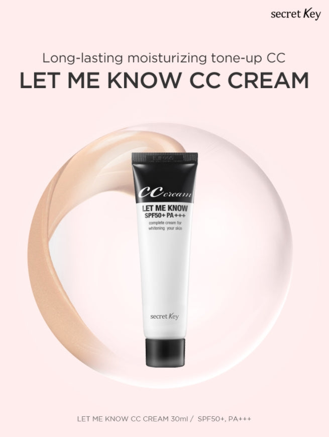 Secret Key Let Me Know CC Cream 30ml Sunscreen Foundation Makeups Base