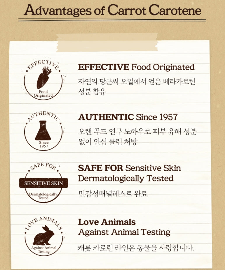 SKINFOOD Carrot Carotene Relief Cream Sensitive Skin Vegan Cosmetics