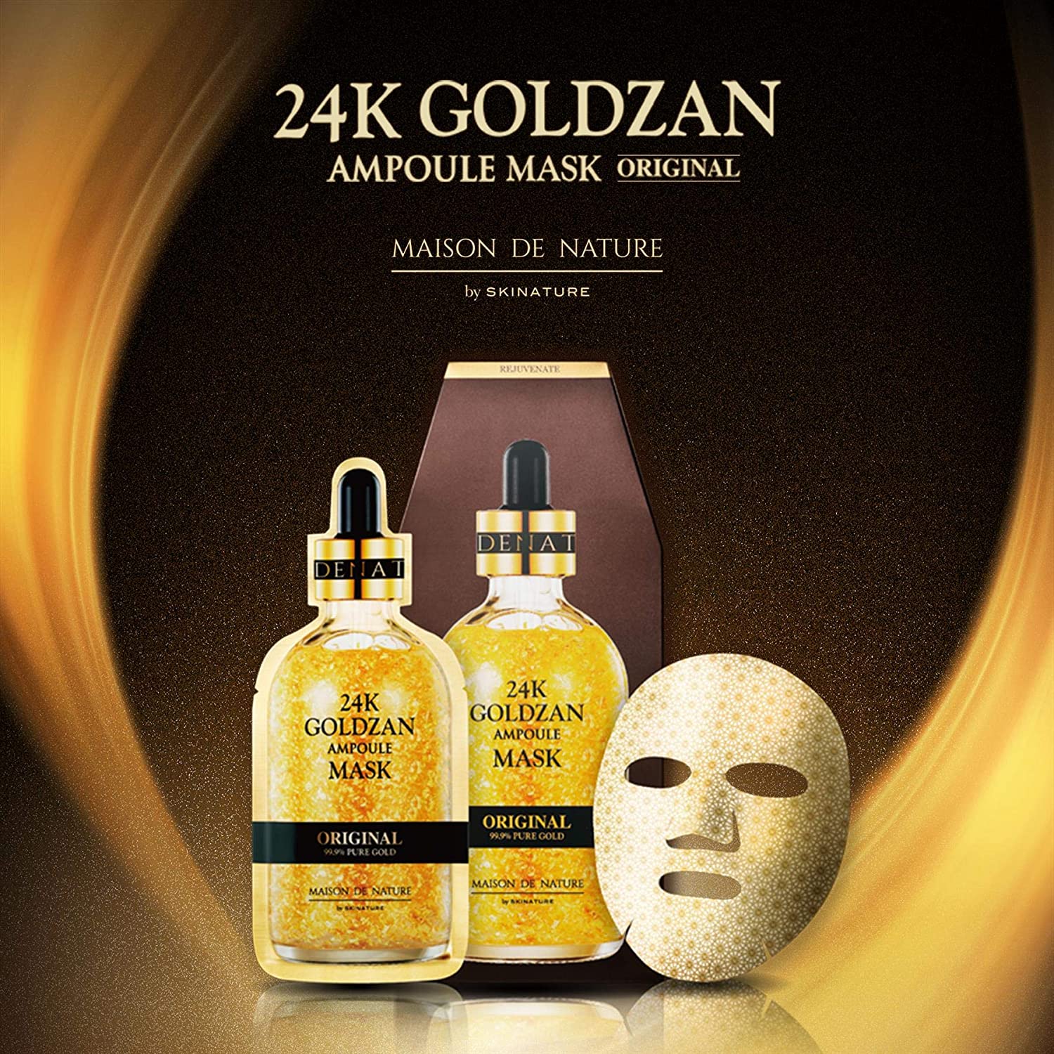 SKINATURE 24K Goldzan Ampoule Masks Original 27ml 5 Sheets Hyaluronic