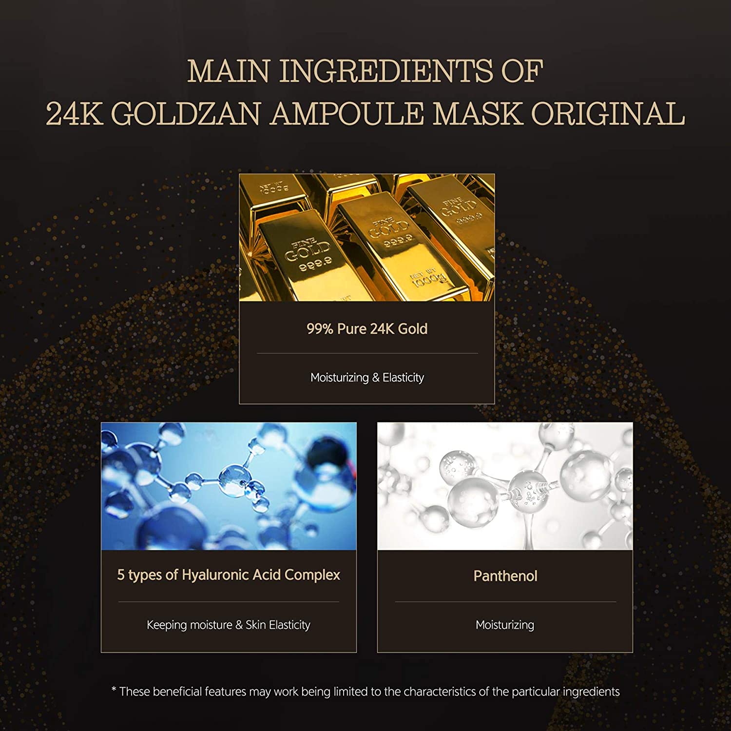 SKINATURE 24K Goldzan Ampoule Masks Original 27ml 5 Sheets Hyaluronic