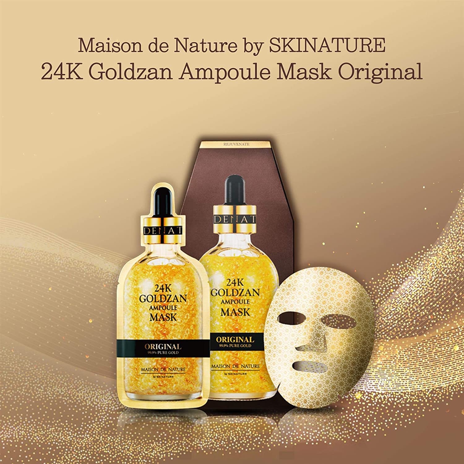 SKINATURE 24K Goldzan Ampoule Masks Original 27ml 5 Sheets Hyaluronic