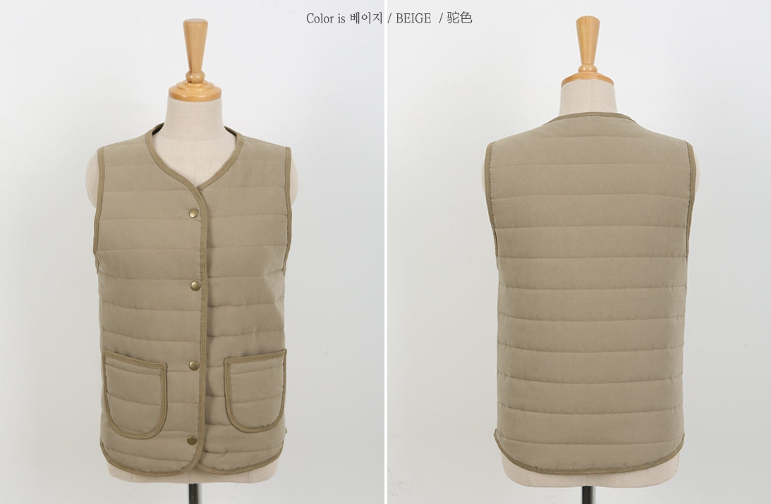 Quilted Waistcoats Womens Vests Winter Kpop Style Clothing Fashion Outfits