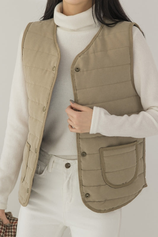 Quilted Waistcoats Womens Vests Winter Kpop Style Clothing Fashion Outfits