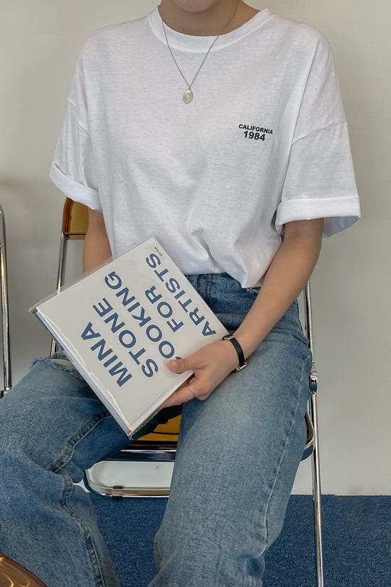 White California1984 Graphic Crewneck Tshirts Womens Short Sleeved