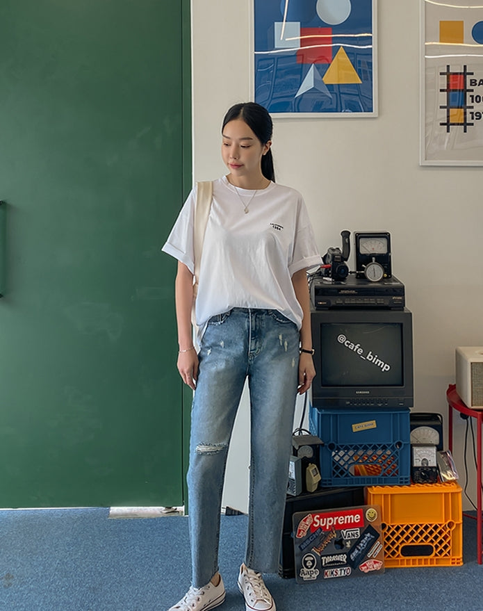 White California1984 Graphic Crewneck Tshirts Womens Short Sleeved