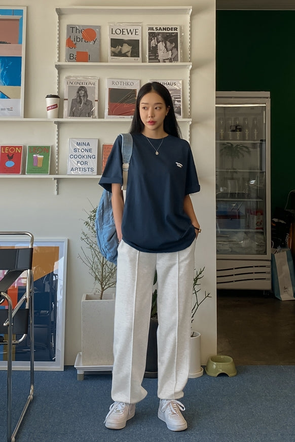 Navyblue California1984 Graphic Crewneck Tshirts Womens Short Sleeved