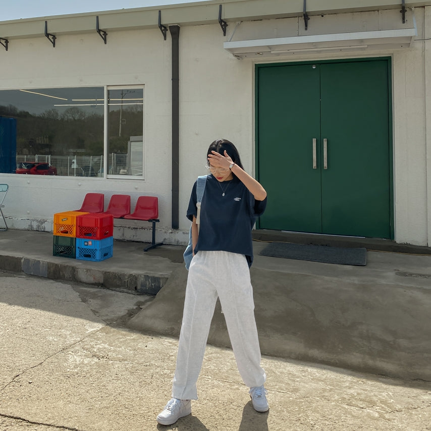 Navyblue California1984 Graphic Crewneck Tshirts Womens Short Sleeved