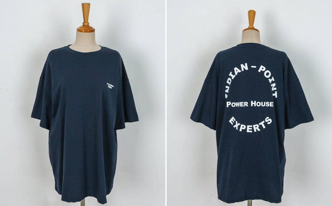 Navyblue California1984 Graphic Crewneck Tshirts Womens Short Sleeved