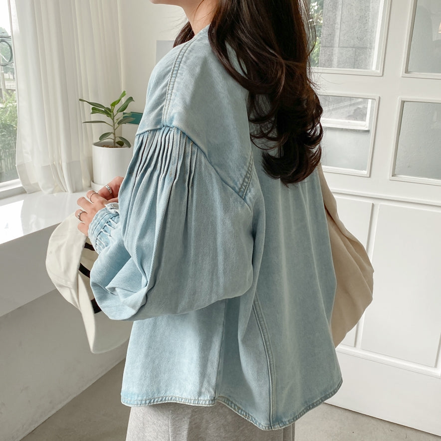 Light Blue Denim Jackets Womens Girls Korean Style Outerwear Unique