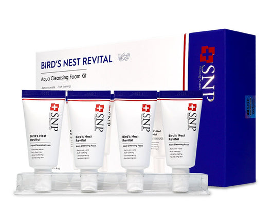 SNP Bird's Nest Revital Aqua Cleansing Foam Kit Remove Dead Skin Foam
