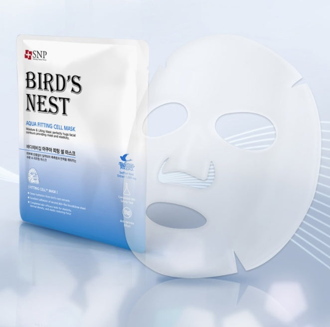 SNP Bird's Nest Aqua Fitting Cell Mask 10p Moisture Elastic wrinkles