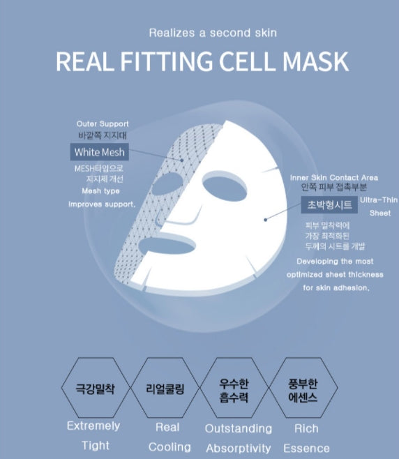 SNP Bird's Nest Aqua Fitting Cell Mask 10p Moisture Elastic wrinkles